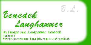 benedek langhammer business card
